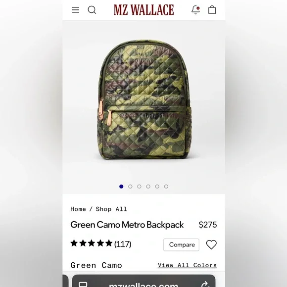 MZ Wallace Multicolor Camo Quilted Backpack - Picture 15 of 16
